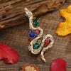 New Creative Classic Vintage Snake Enamel Crystal Badges For Women Men Retro Aniaml Metal Fashion Brooch Pin Unisex Accessories