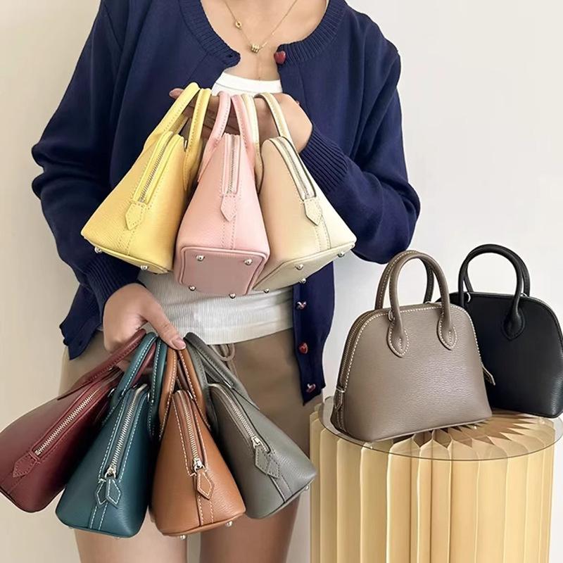 Сумка-ракушка из коровьей кожи, Нишевая высококлассная сумка для боулинга, Мини ручная сумка через плечо для женщин