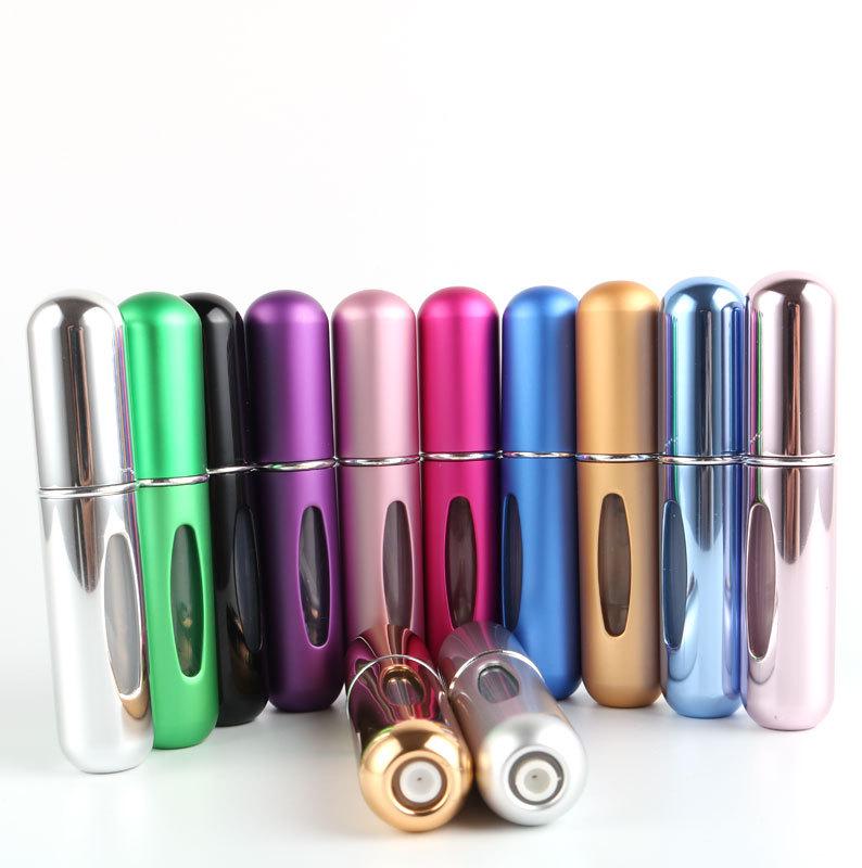 1PC Portable 5ml Mini Self-Pumping Perfume Bottle Bottle Bottle Fillable Spray Bottle Aluminum Perfume Empty Bottle