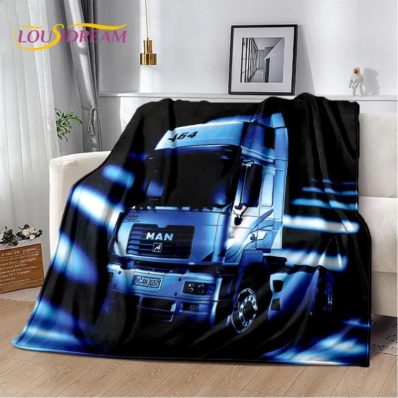 MAN Truck Lorry 3D Printing Soft Flannel Blankets,Throw Blanket Comfortable Blanket for Picnic Beds Sofa Home Bedroom Gifts kids