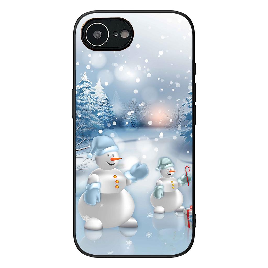 Snowman Merry Christmas Snow Tree Deer Gift Cover for Apple iPhone 16 17 Air 14 15 Pro Max Plus 16+ 16E 14+ ProMax Case