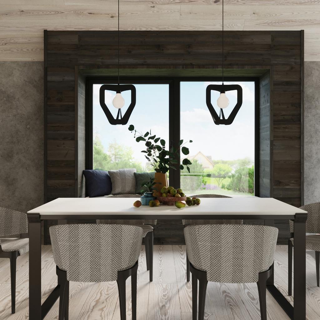 Tres black hanging lamp