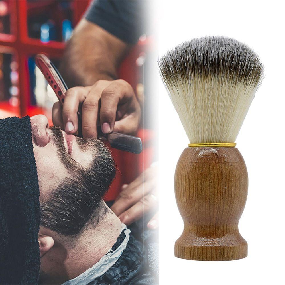 Wood Handle Facial Beard Cleaning Cosmetic Tool Razor Brushes Fashion Shaving Brush Men