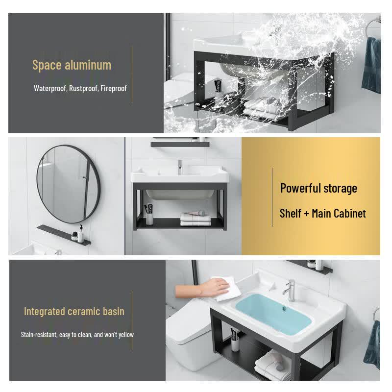 Light Luxury Bathroom Vanity with Integrated Basin