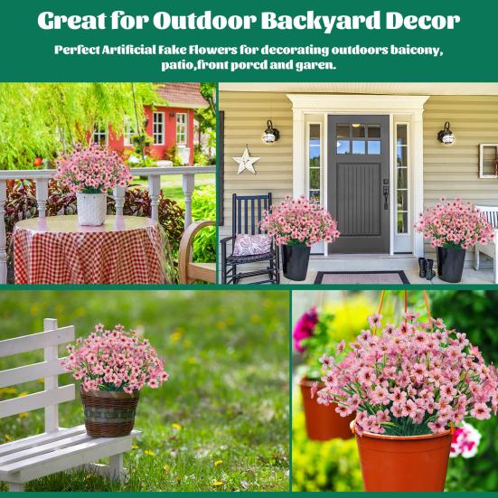 Моделирование растения, устойчивое к ультрафиолетовому излучению, не выцветает, низкие эксплуатационные расходы, 5 раздвоенных весенних трав, искусственные цветы, садовые украшения для дома