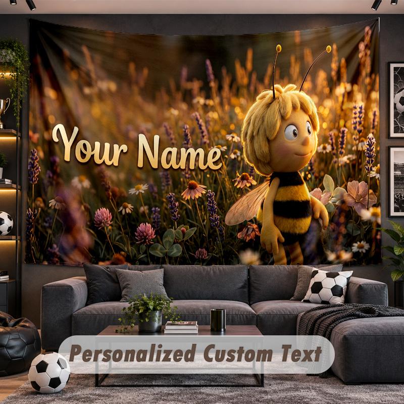 Die Biene Maja Personalized Tapestry Support Custom Name, Wall Art Home Decoration