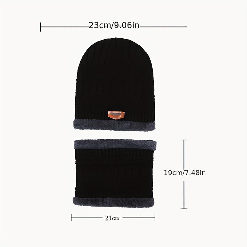 1pc Winter Woolen Windproof Knitted Warm Cap, Men's Winter Scarf Neck Set