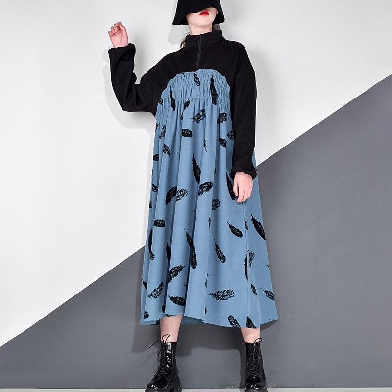 Xitao Модное женское платье с длинными рукавами и принтом DZL2368