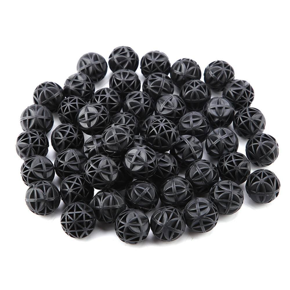 50Pcs Set Durable Black Bio Porous Filter With Sponge 16mm/26mm Aquarium Filter Material Porous Structure Bio Balls Fish Tank