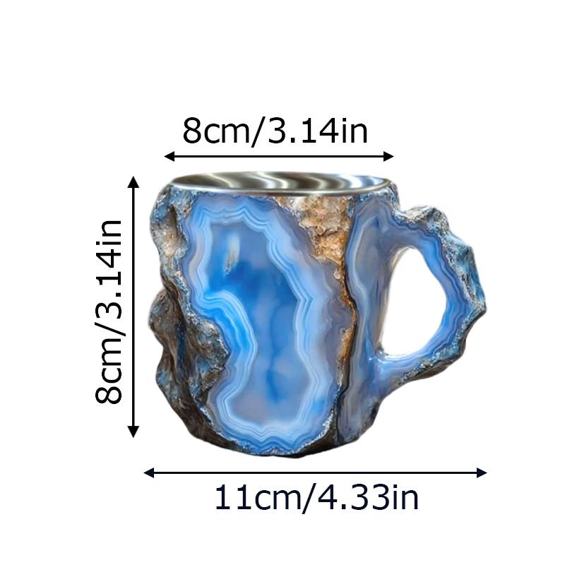 1PC Mineral Crystal Coffee Mug Ins Drinking Water Cups Juice Resin Household Drinking Water With Handle Mug