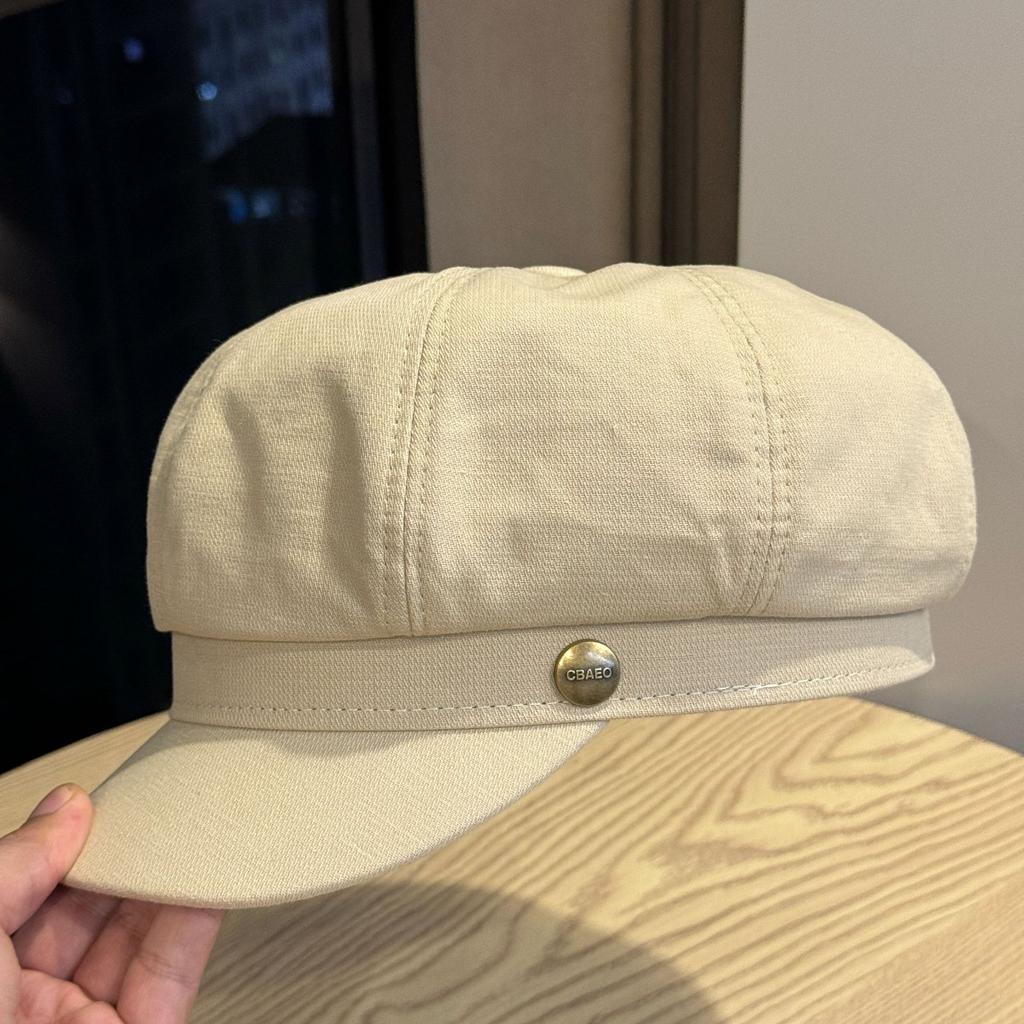 New beret octagonal hat for women, suitable for autumn and winter, large head circumference, Japanese style, spring and summer, makes the face look