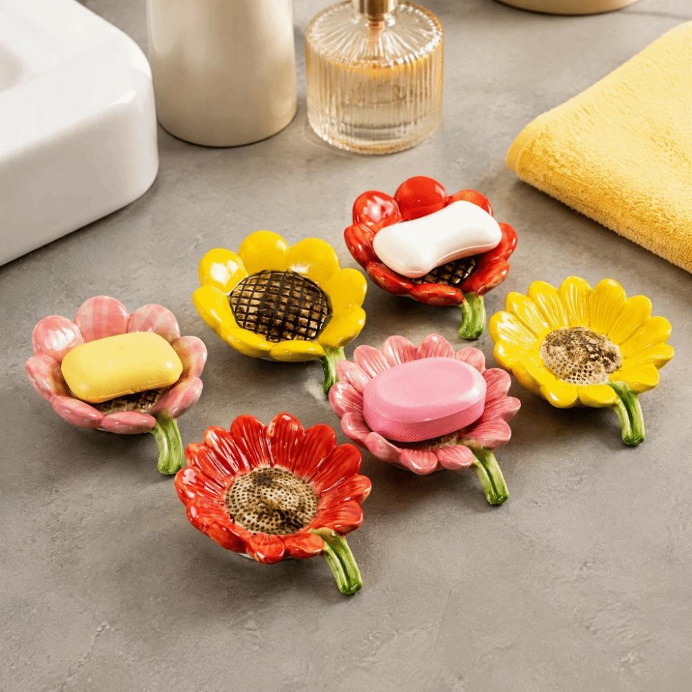 Draining Tray Soap Holder Non-slip Soap Case Ceramic Soap Rack Ceramic Soap Dish Home Decoration