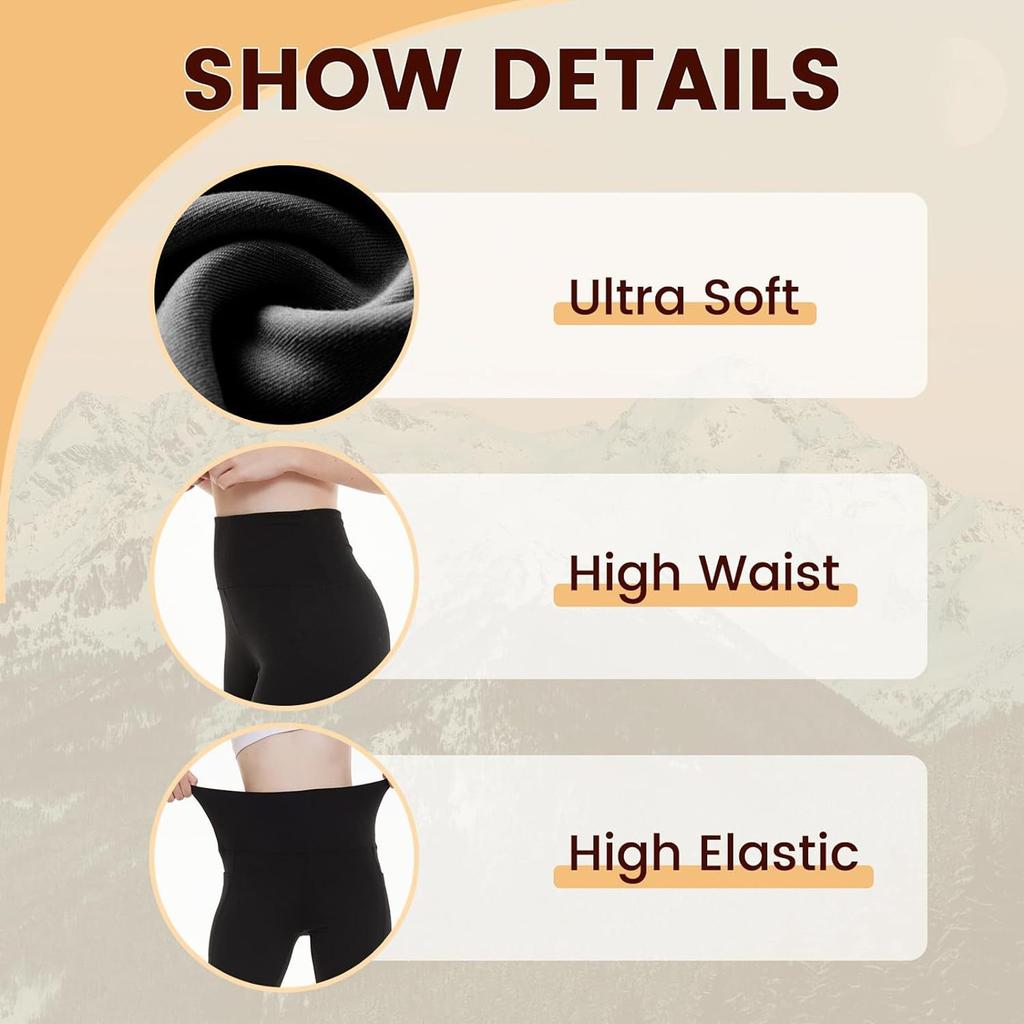 Women's High Waist Casual Pants Solid Color Fleece Thermal Leggings Winter Long Fleece Trousers Plush Running