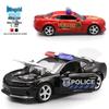 1:32 Alloy Police Car Model with Double Doors, Children's Pull-back Toy Car Ornament.