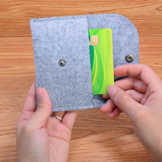 Мини-портативный однотонный фетровый держатель для кредитных карт, сумка для монет, кошелек, подарок