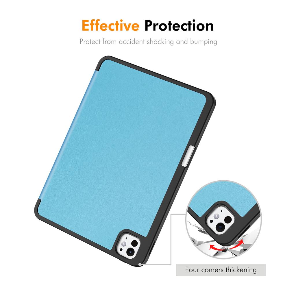 ENKAY HAT PRINCE Для iPad Pro 11 (2024) Трехсекционная подставка Чехол для планшета ПУ кожа+ТПУ Смарт-обложка с держателем для карандаша