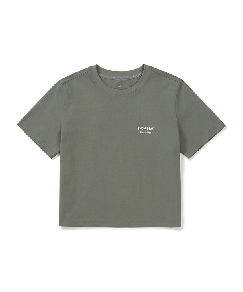 SNOWPEAK APPAREL Хлопковая женская укороченная футболка с коротким рукавом (S25Mwfts65) Светлый хаки