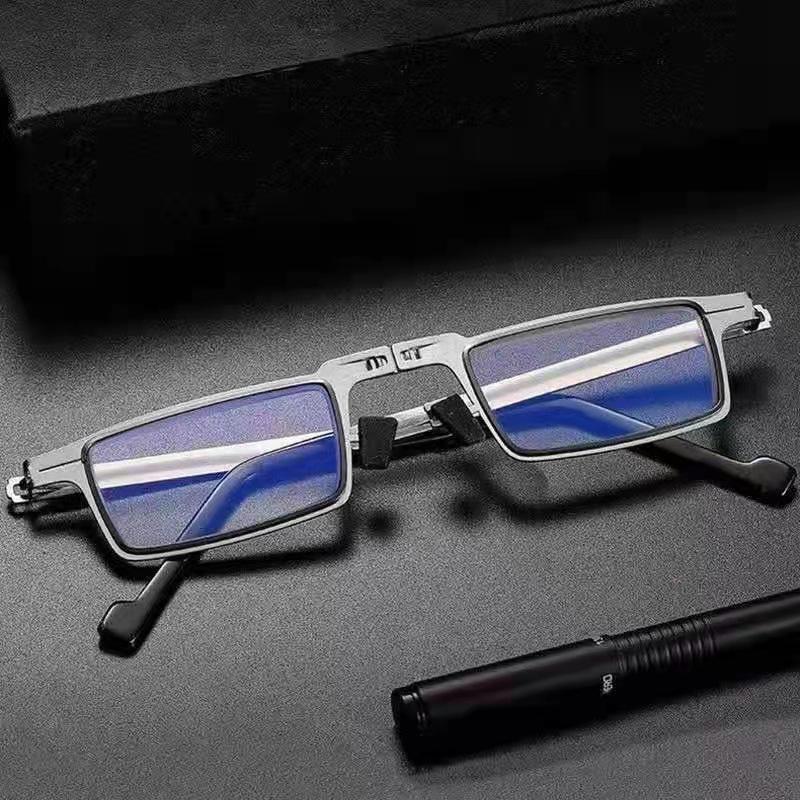 Металлические круглые квадратные портативные складные очки для чтения для женщин и мужчин, очки для защиты от синего света, очки для пресбиопии, диоптрии от +1.0 до +4.0