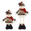Christmas Doll Pendant Santa Claus Snowman Telescopic Legs Design Plaid Print Xmas Doll Festival Home Decoration