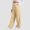 Women's Winter Sweatpants Solid Color Casual Pants Women's Fleece Sweatpants Wide Leg Straight Pants