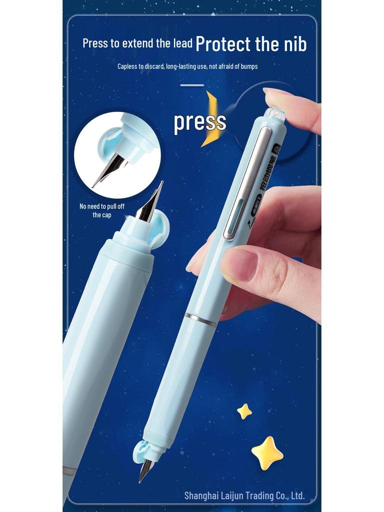 Dotstone Time Capsule Fountain Pen for Students - DS-784, Replaceable Ink Cartridge, Beginner Calligraphy, Small Door Press.