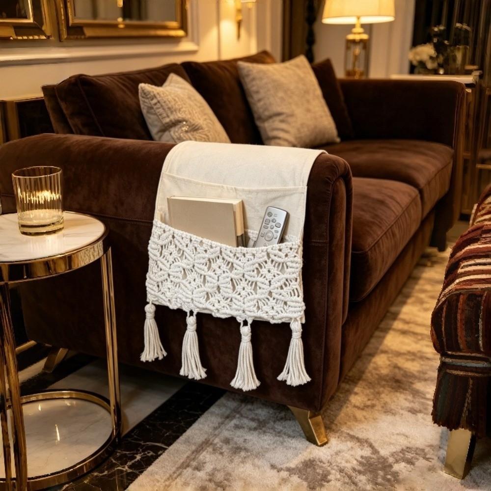 Non-Slip Sofa Cover Side Pockets Space Saver Sofa Hanging Storage Bag Home Use