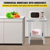 SucceBuy Kitchen Work Bench Commercial Catering Table Worktable with Undershelf Stainless Steel 330LBS 286LBS for Restaurant