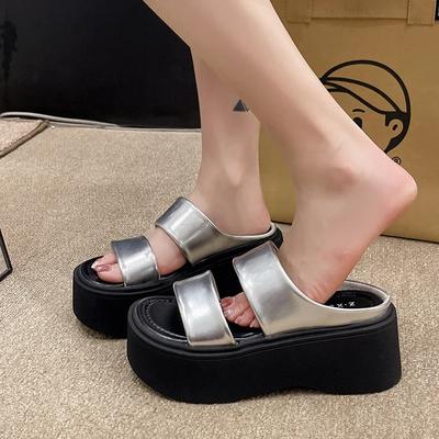 Модная женская пляжная обувь с завышенной талией, тапочки в Т-образном стиле, летняя универсальная обувь для отдыха 2024 года, удобная женская обувь