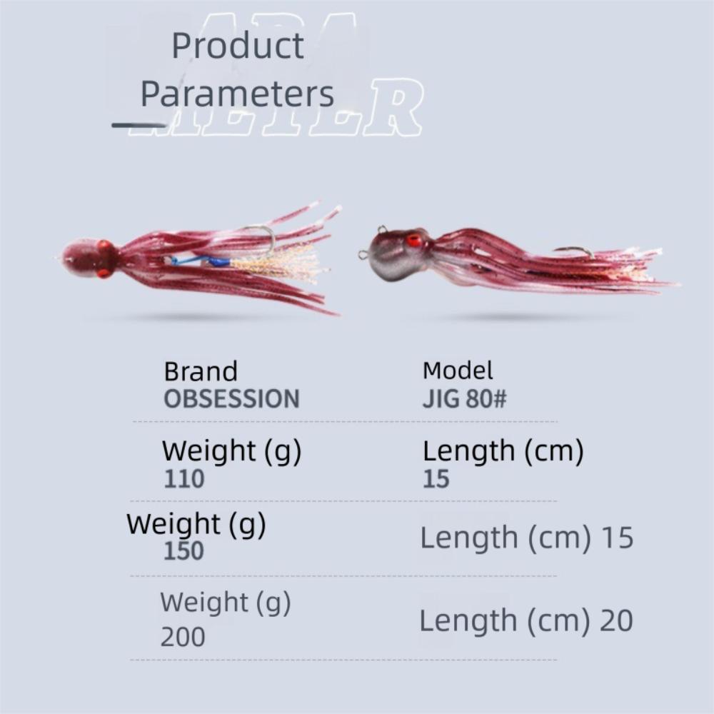 Rubber Saltwater Octopus Bait 150g 200g Squid Skirt Lure 2025 Fishing Tackle