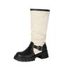 Belt Buckle Splicing Western Boots Tall Boots Pile Boots Wrinkled Boots 40-43 Large Size Boots Boots