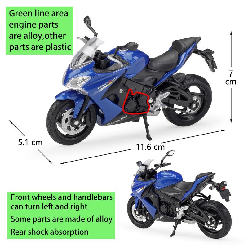 Масштаб 1/18 Welly Suzuki GSX S1000F, модель мотоцикла из сплава, литье под давлением, металлические игрушечные транспортные средства, модель мотоцикла, коллекция высокой имитации, детские подарки