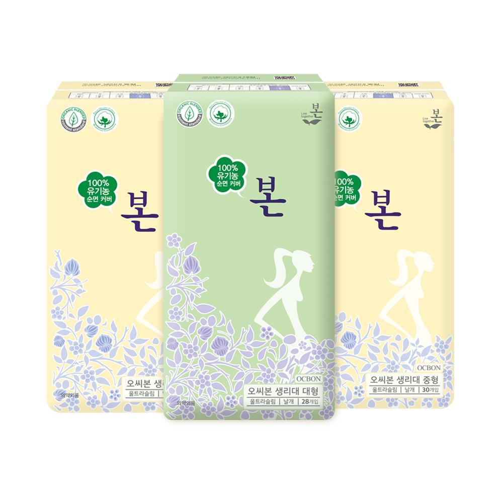 Выберите 1 из 12 упаковок органических ультратонких гигиенических прокладок