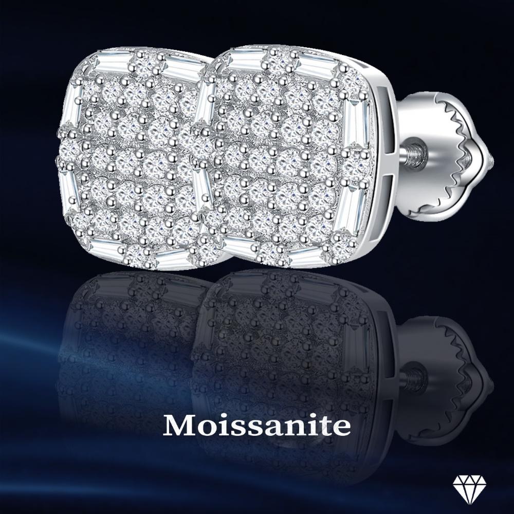 Certified D VVS1 Moissanite Stud Earrings 925 Sterling Silver 0.006ct-0.04ct New