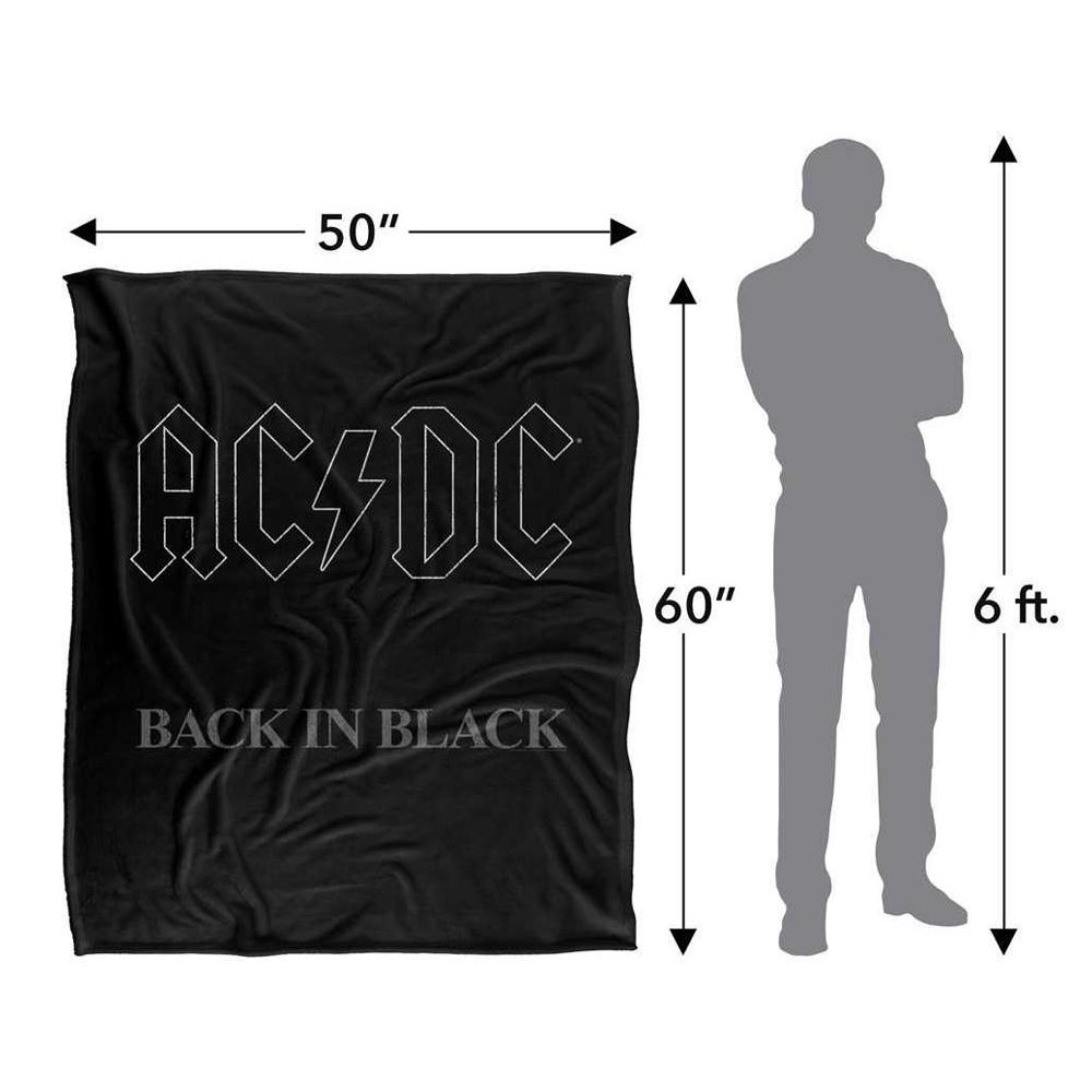 AC/DC Черное шелковистое супермягкое одеяло