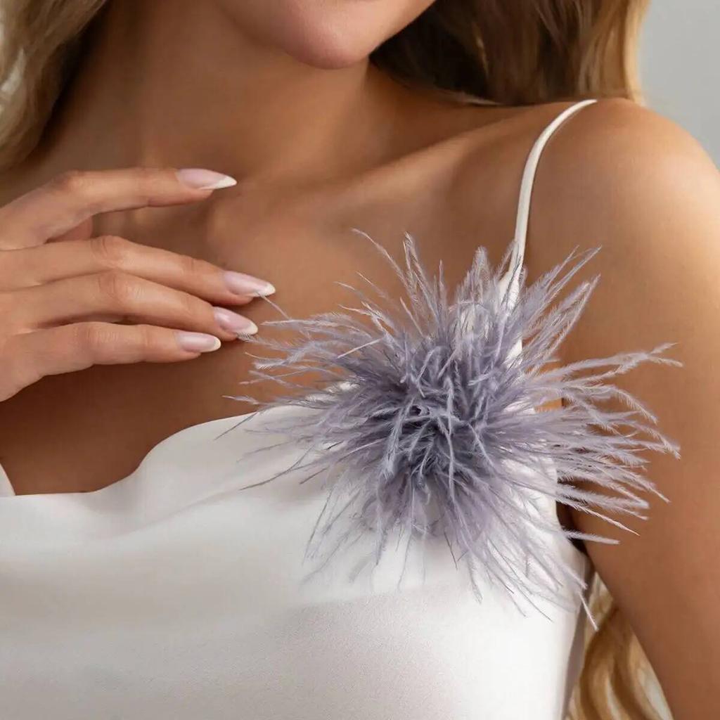 SHIXIN 6 Colors Vintage Colorful Large Feather DIY Brooch Accessory Handmade Corsage Brooches Suit Pants Pins Clip Women Jewelry