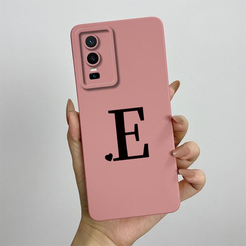 Cover For Vivo Y76 5G Case Love Heart Letters Liquid Soft Silicone Phone Case For Vivo Y76 VivoY76 Y 76 V2124 Back Cover Coque