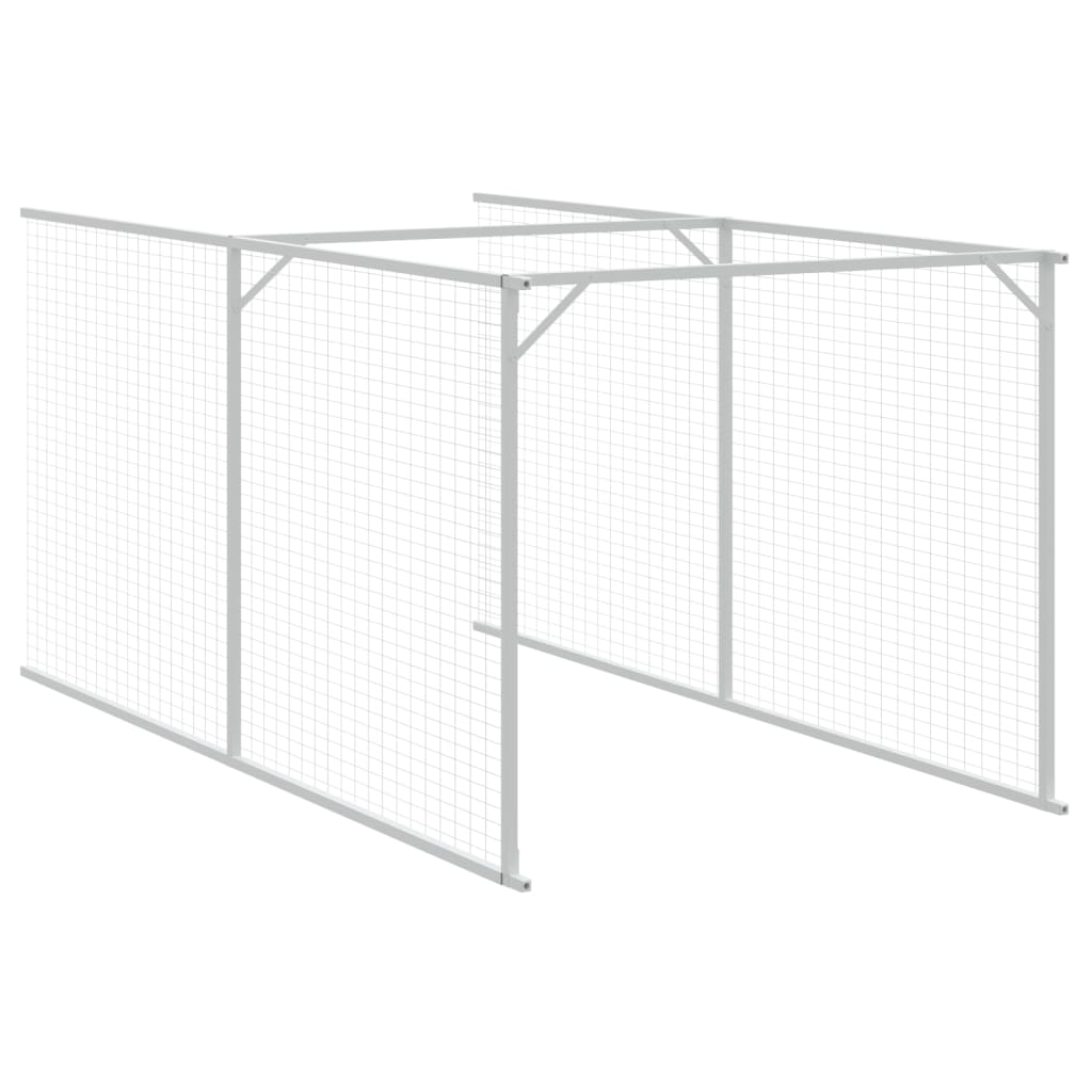 Dog House with Run Anthracite Grey 110 x 1221 x 110 cm Galvanized Steel