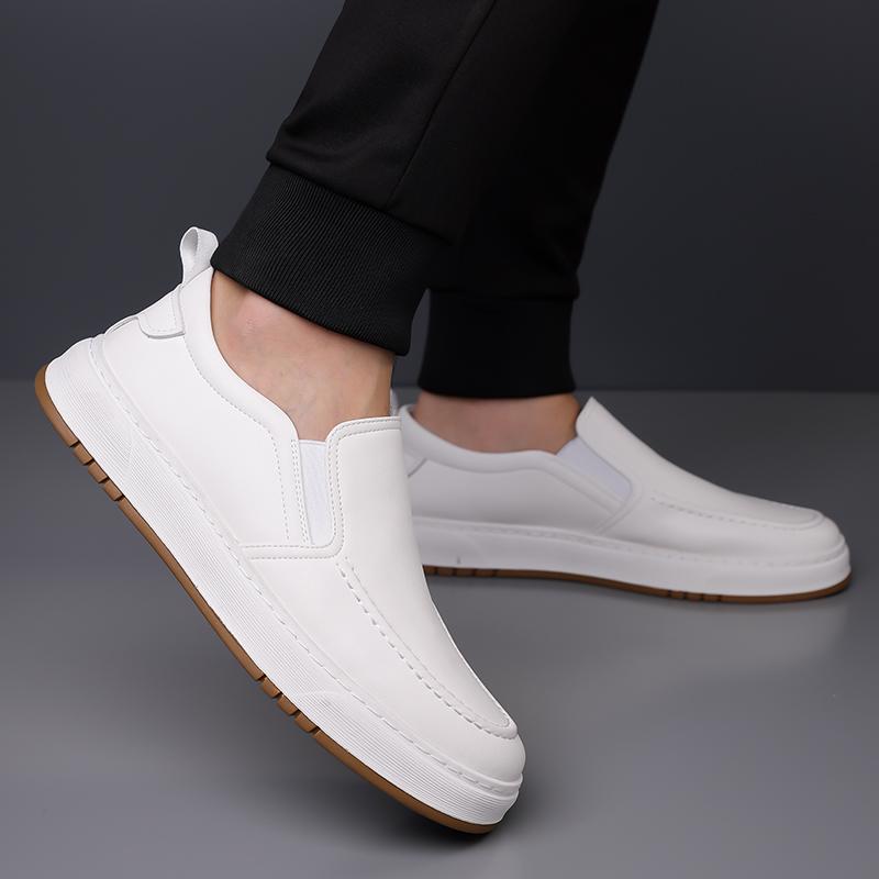 Офисные туфли без застежек на плоской подошве для отдыха и прогулок, мужские туфли для вождения, нескользящие туфли для ходьбы на открытом воздухе, мокасины, повседневная кожаная обувь для мужчин