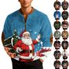 Мужские рождественские толстовки на молнии, рождественские пуловеры с воротником-стойкой