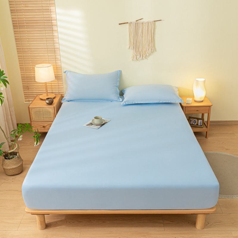 Soft and Smooth Solid Color Sanded Cotton Bed Sheet for Single and Double Beds, Offering Comfort and Protection Against Dust.