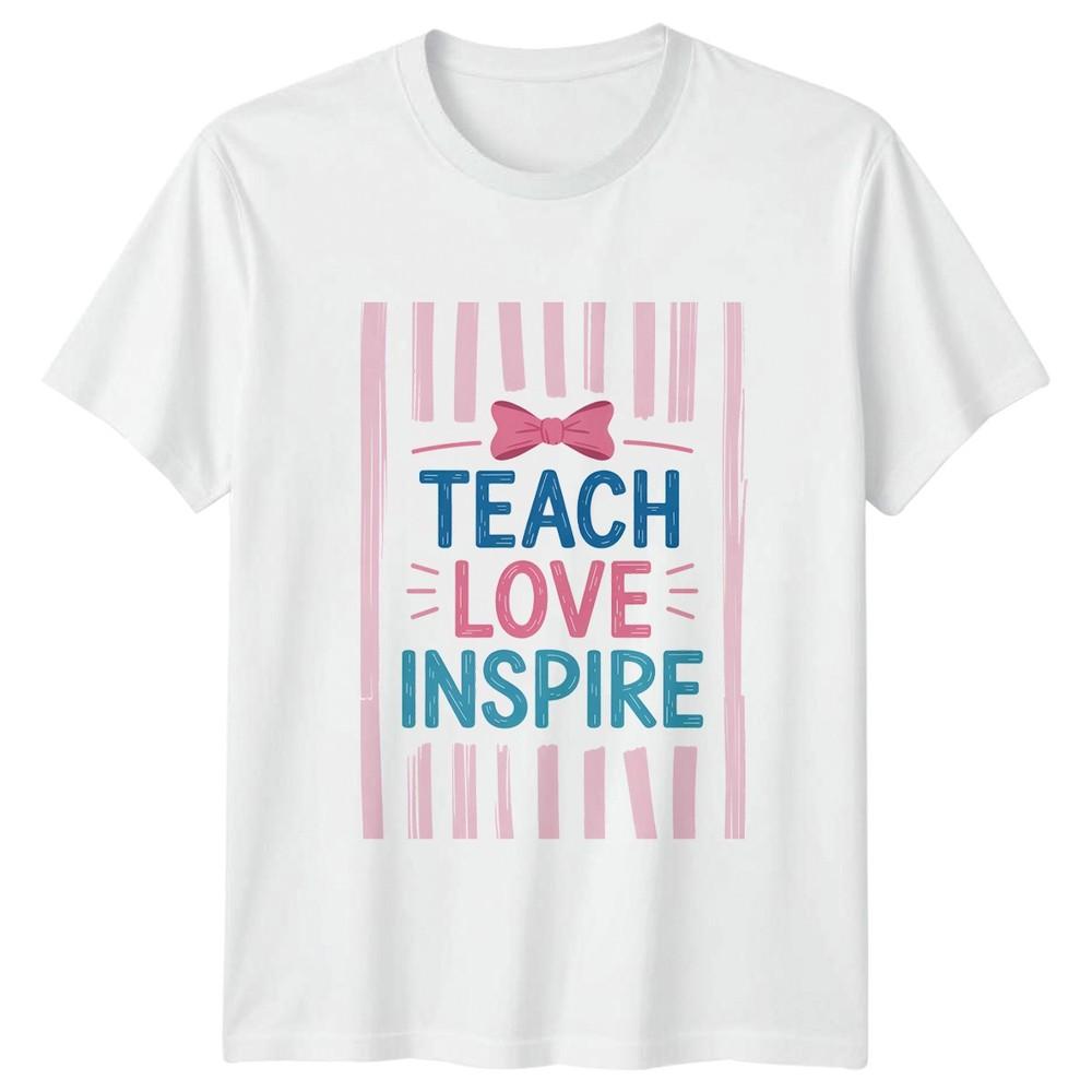 Teach Love Inspire Unisexs TShirt EleUnisextary Teacher Teaching Gift For Her