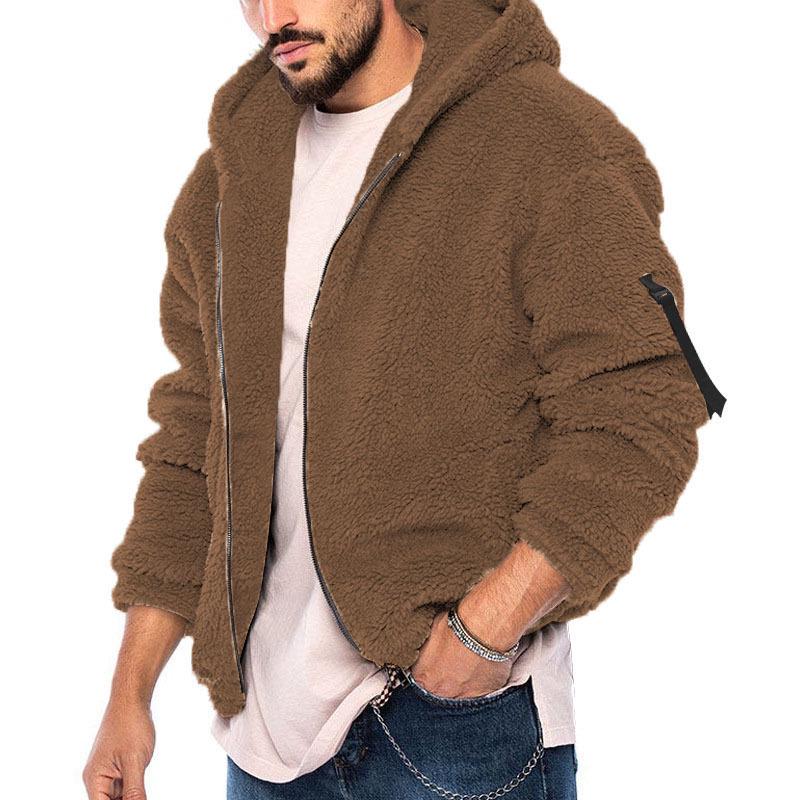 2023 Men's Double-Sided Arctic Fleece Hooded Zip-Up Winter Jacket