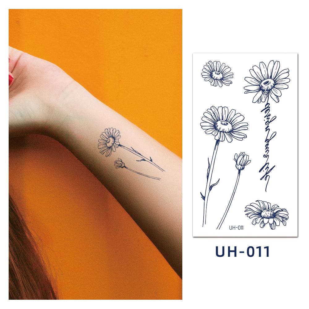 1 лист, полуперманентные женские поддельные татуировки, татуировки на запястье, лодыжке, водонепроницаемые, устойчивые к поту и долговечные мгновенные татуировки на травах