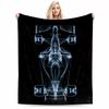 Futuristic Race Car Blueprint Design Keep warm.Flannel Blanket for Bedroom, Living Room, Sofa, and Nap