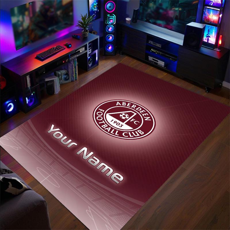 Crystal Velvet Rug Aberdeen FC Print Custom Name Text Floor Mat Home Decor