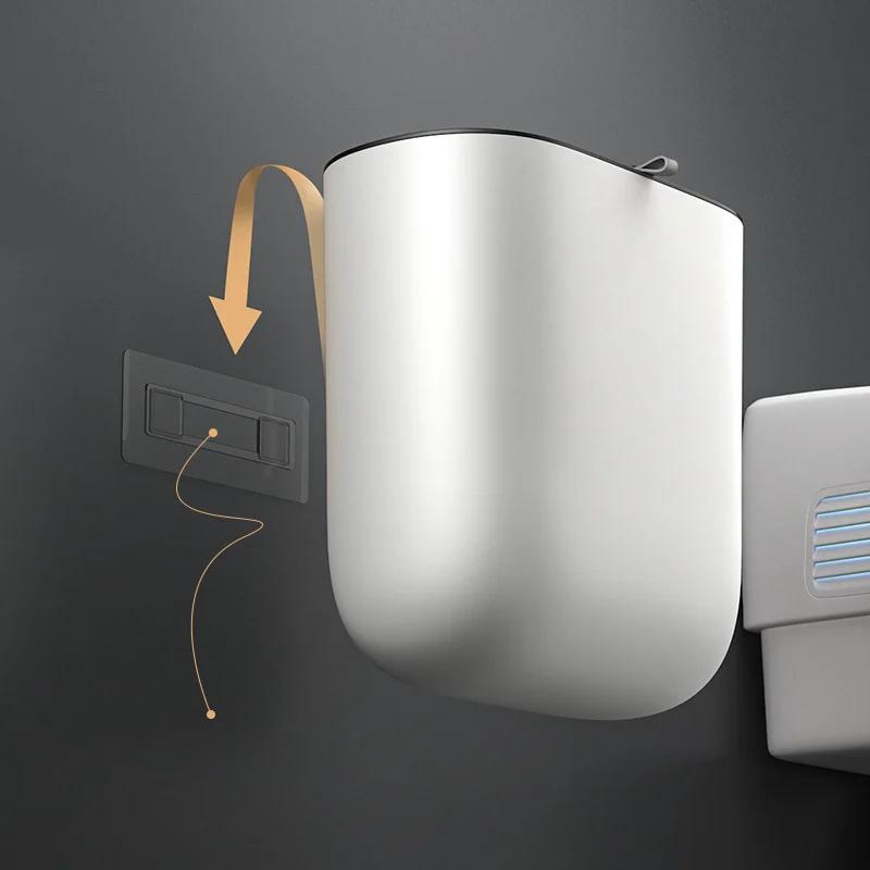 Self-adhesive Hook Floor Stand Trash Can for Kitchen, Home Waste Bin, Bathroom Recycling Garbage Dustbin, Cleaning Tools