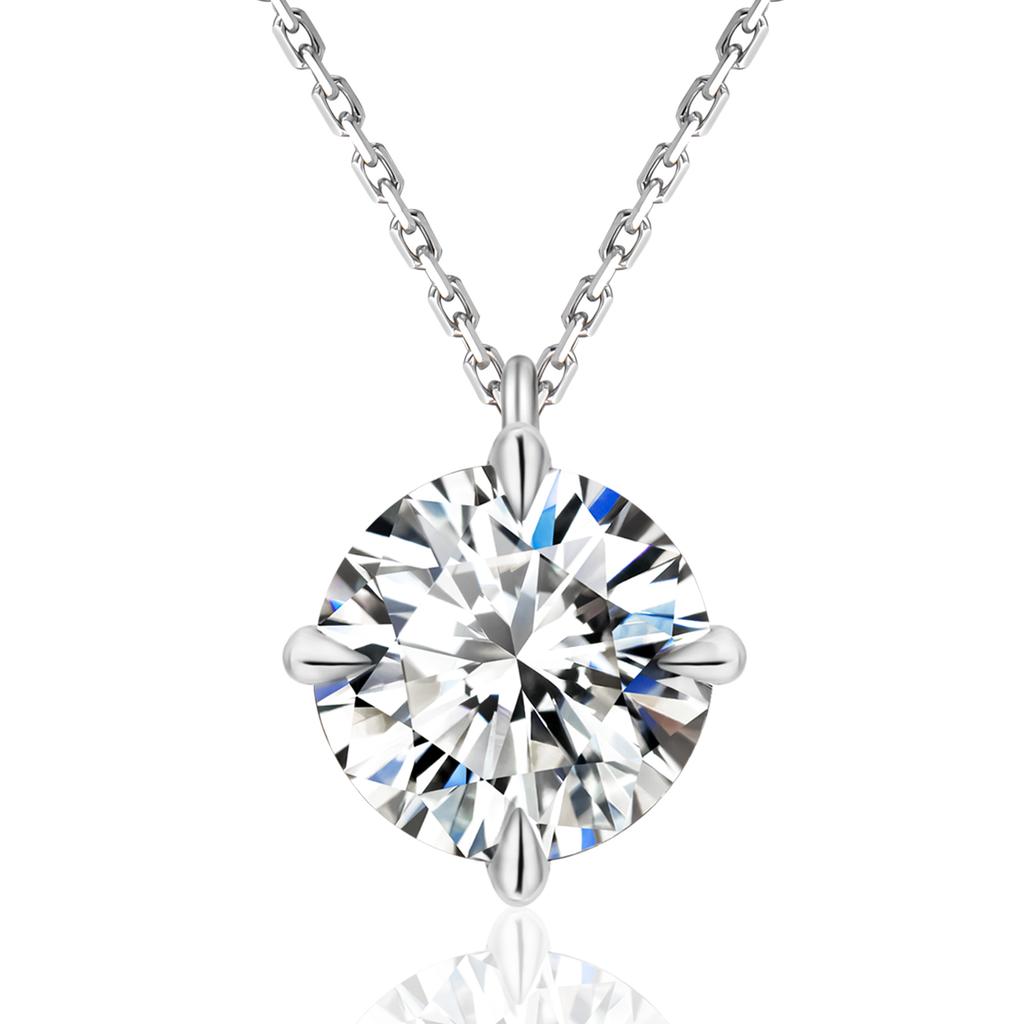 Fine Heart Jewelry VVS1 Diamond White Gold 925 Sterling Silver Round Brilliant Cut 1CT 2CT GRA Moissanite Pendant Women Necklace