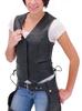 100%Real Lambskin Leather Button Waistcoat Western Vest Coat Classic Black Women