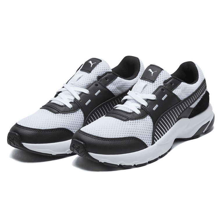 Puma Future Runner Comfortable Sports Leather Fabric Shock Absorption Low Top Casual Running Shoes Unisex Sneaker Black White 369502-04