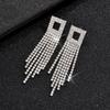 Новые длинные серьги с бахромой, инкрустированные бриллиантами, преувеличенные серьги-гвоздики с бриллиантами в стиле «любовь» в стиле «супер-блеск» в европейском и американском стиле